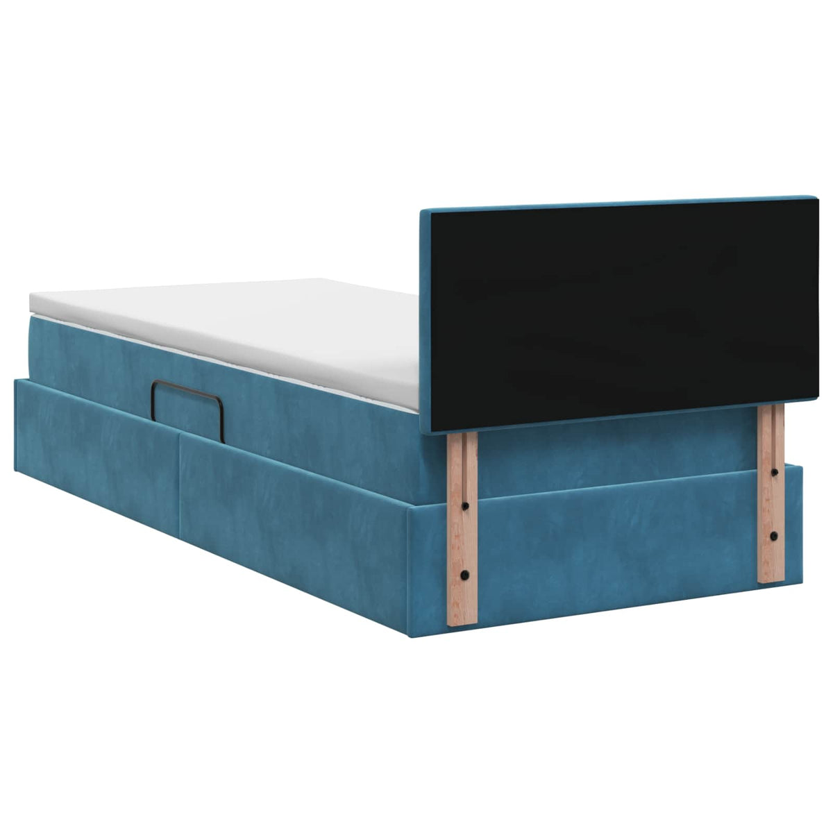 Krevet s od storage Tamno plava 100 x 200 cm Baršun