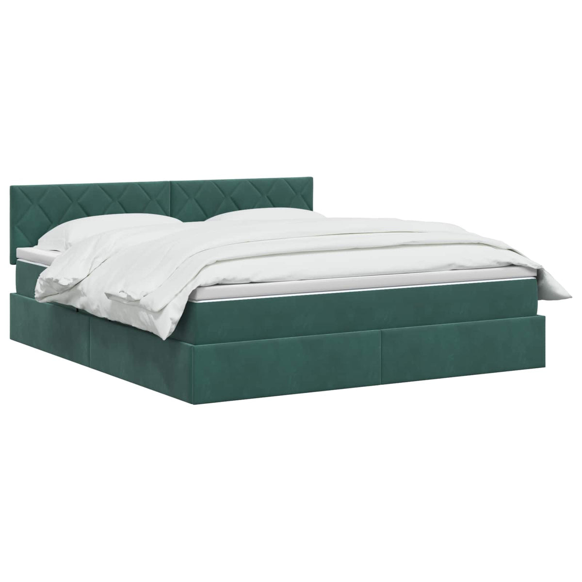 Krevet s od storage Tamnozelena 160 x 200 cm Baršun
