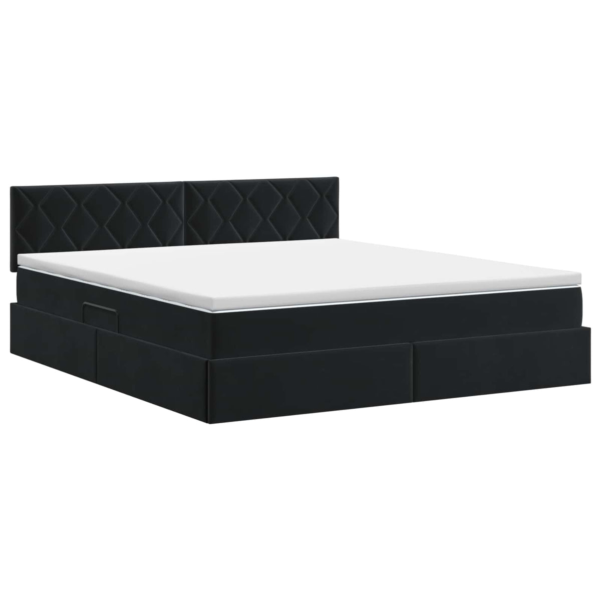 Krevet s od storage s uzglavljem Crna 180 x 200 cm Baršun
