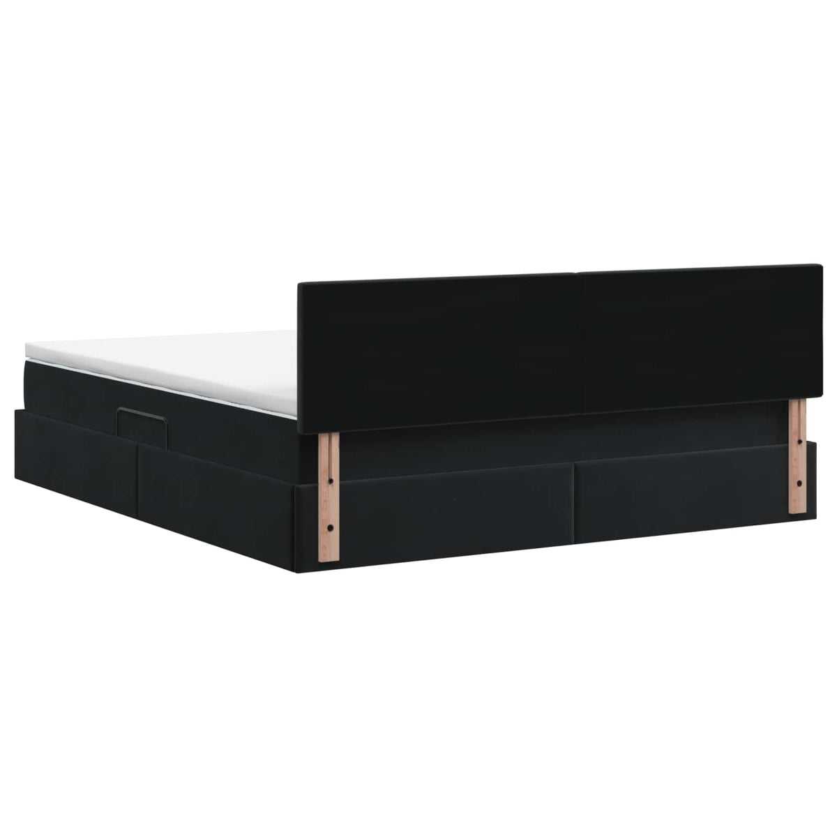 Krevet s od storage s uzglavljem Crna 180 x 200 cm Baršun