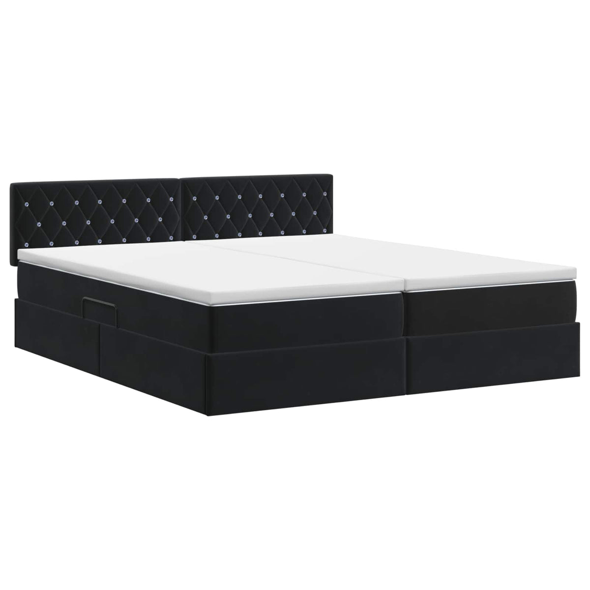 Krevet s od storage s uzglavljem 2 kom. Crna