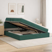Krevet s od storage Tamnozelena 160 x 200 cm Baršun