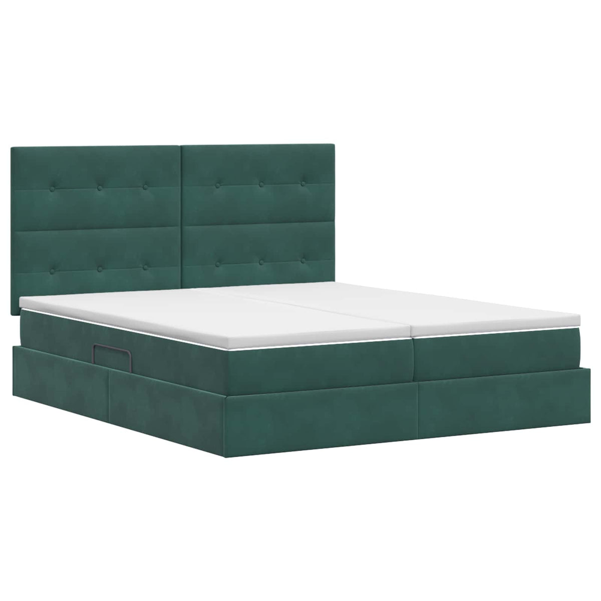 Krevet s od storage s pohranom Tamnozelena 200 x 200 cm Baršun
