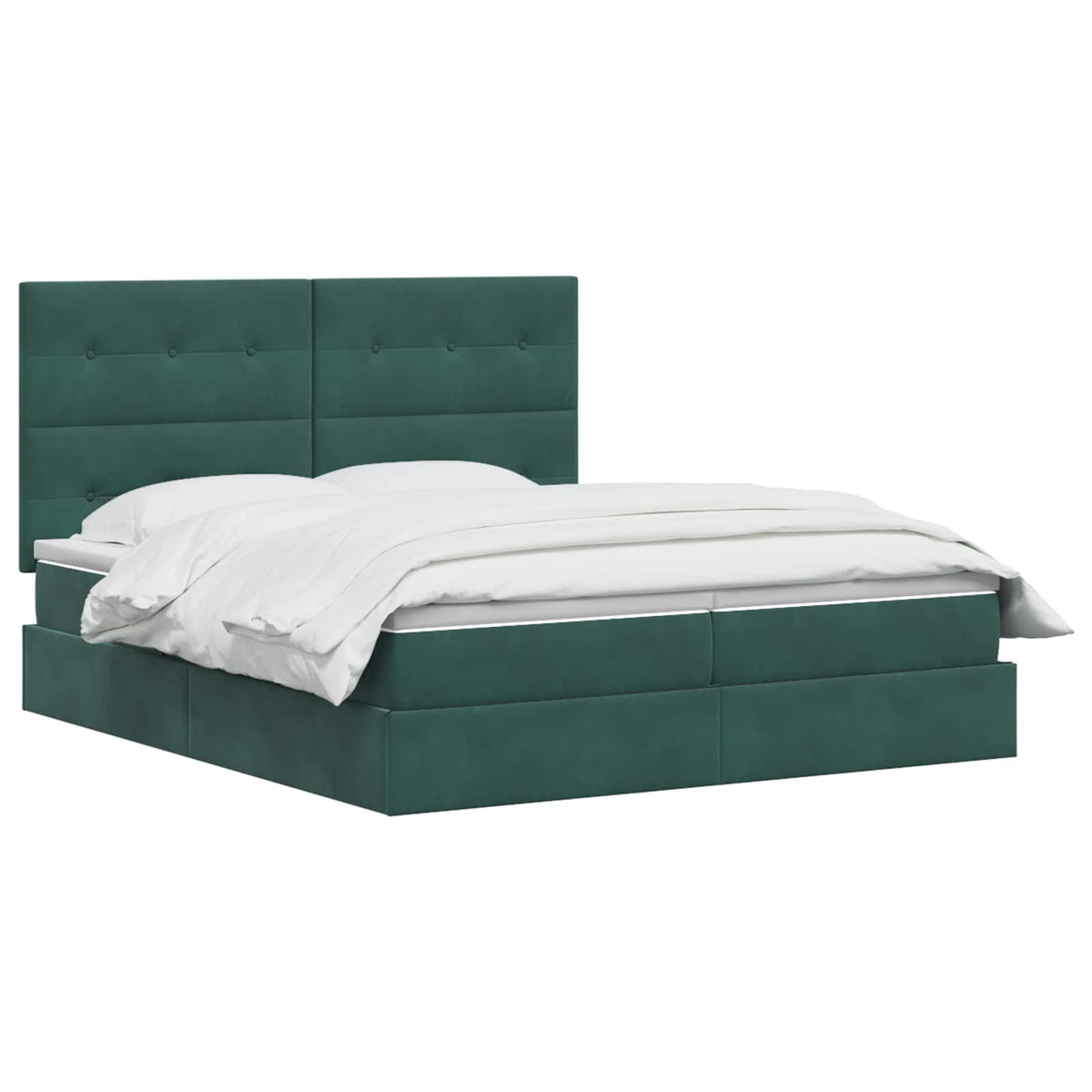 Krevet s od storage s pohranom Tamnozelena 200 x 200 cm Baršun