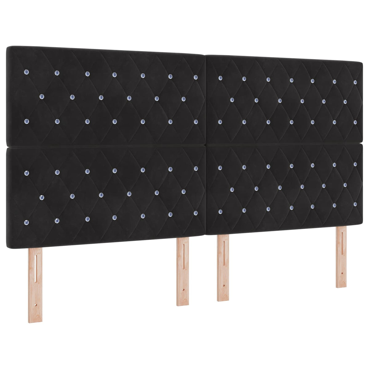 LED krevet za pohranu s madracem Crna 180 x 200 cm Baršun
