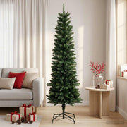Artificial Slim Christmas Tree 150 cm PE i PVC Zelena