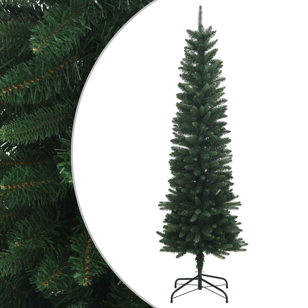Artificial Slim Christmas Tree 150 cm PE i PVC Zelena