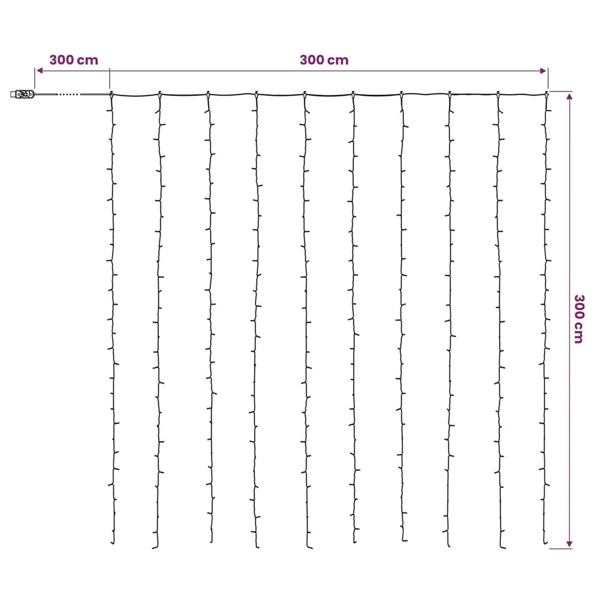 Svjetlosne zavjese 300 LED lampica Plava 300 x 300 cm