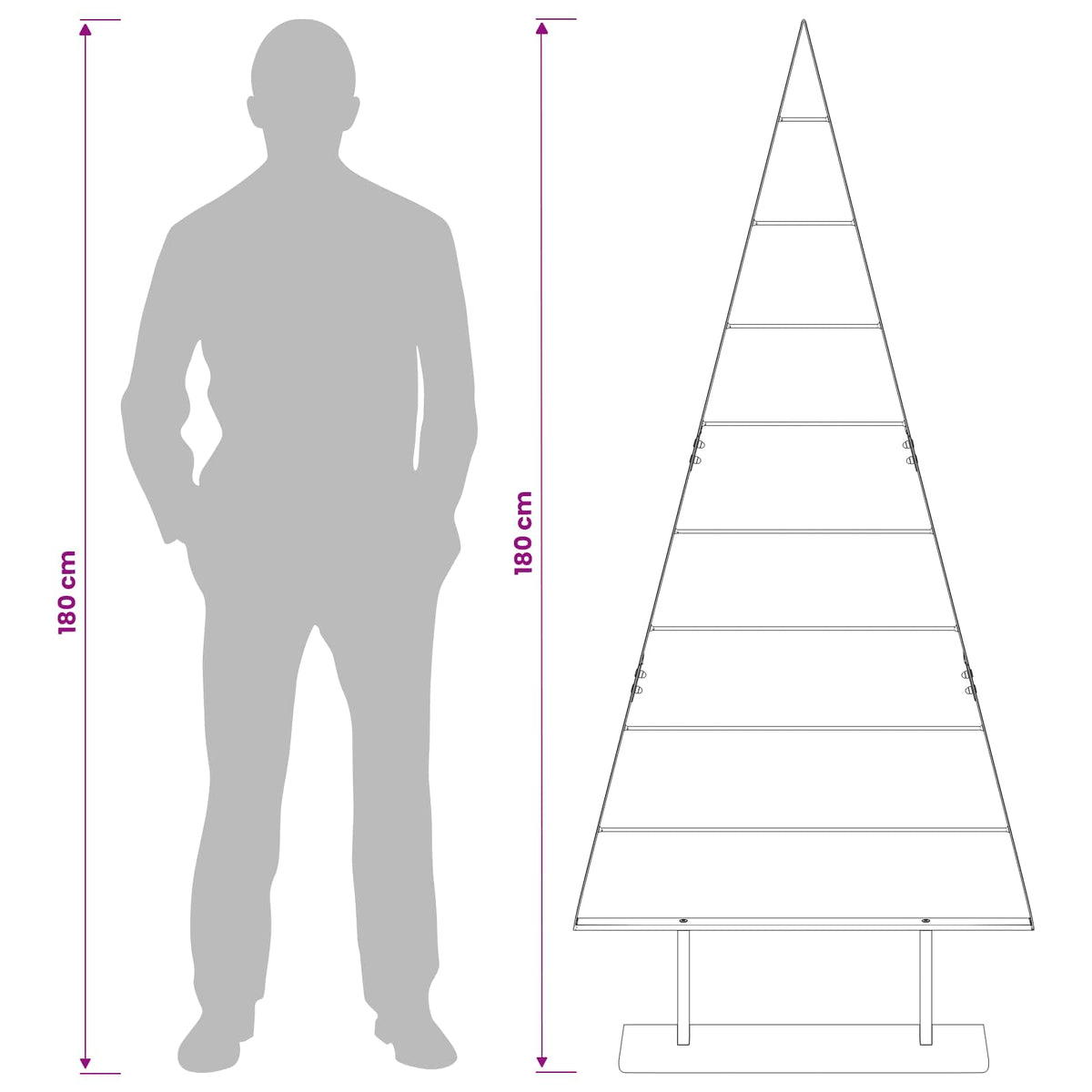 Metalna božićna jelka KUOPIO 180 cm Čelik Bijela