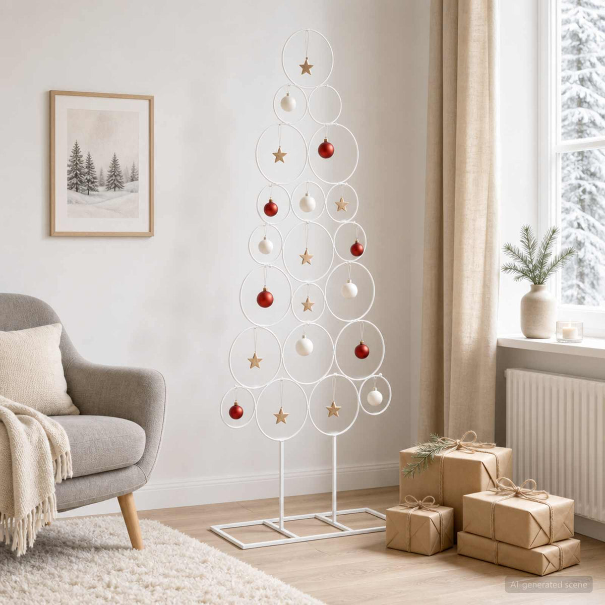Metalna božićna jelka KUOPIO 125 cm Čelik Bijela