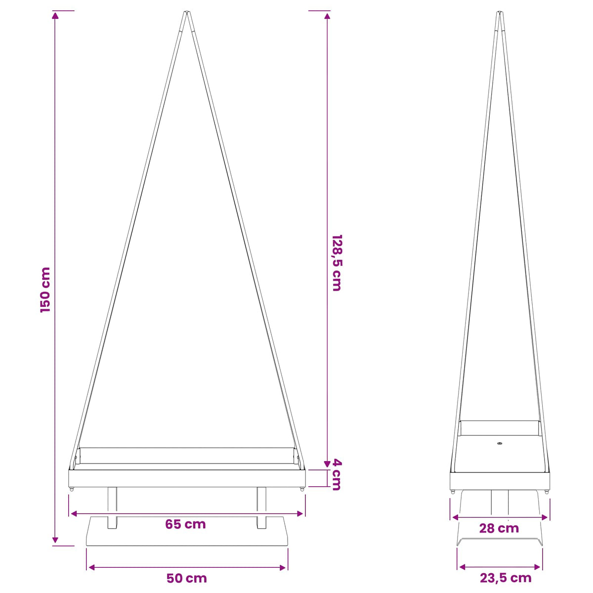 Metalna božićna jelka KUOPIO 150 cm Čelik Crna