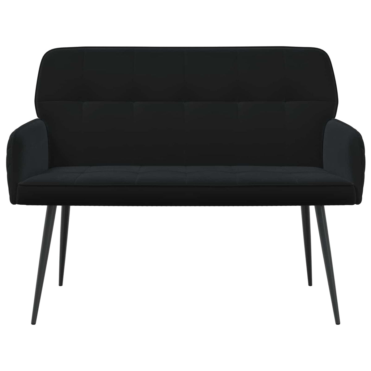 Dvosjed s metalnim nogama 2-sjedalo Crna Baršun