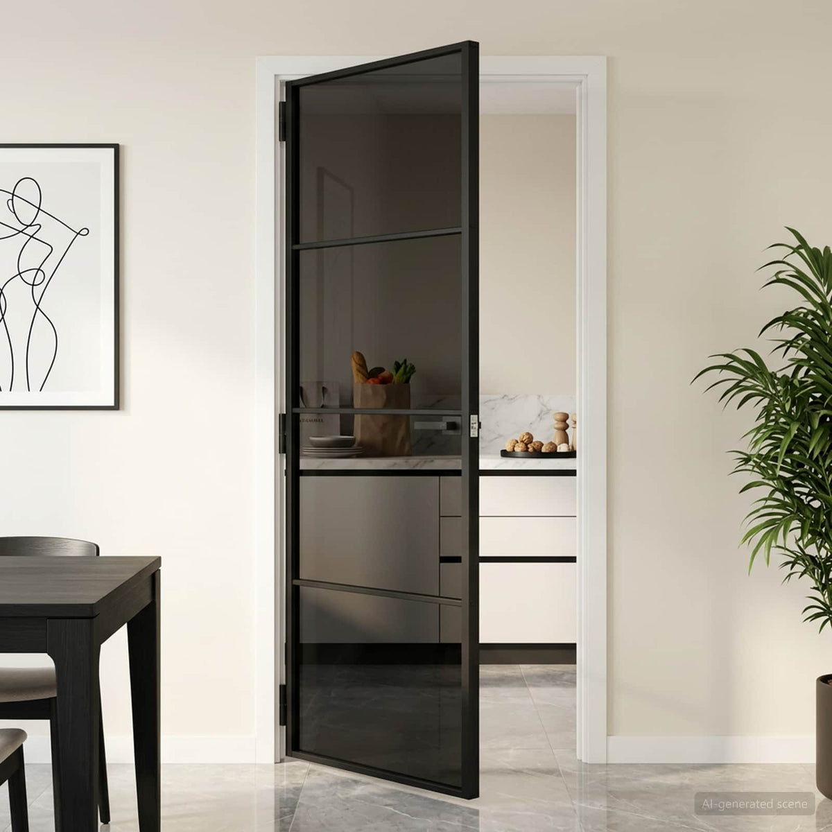 Unutarnja vrata 83 x 201,5 cm Kaljeno Staklo i Aluminij
