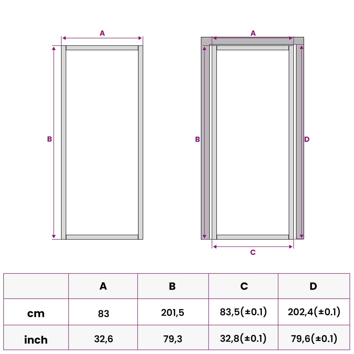 Unutarnja vrata 83 x 201,5 cm Kaljeno Staklo i Aluminij