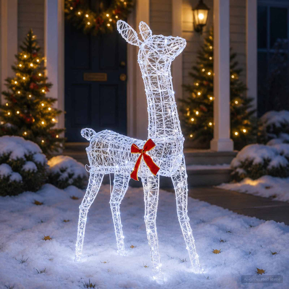 3D Božićni irvas LOVIISA 110 LED lampica Hladno bijela