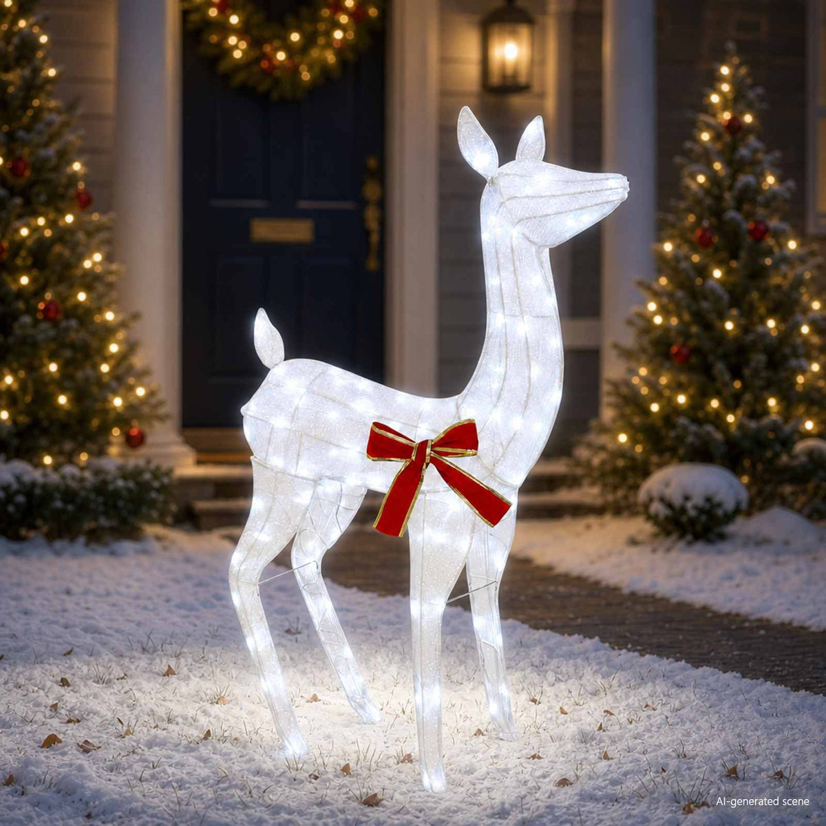 3D Božićni irvas LOVIISA 110 LED lampica Hladno bijela