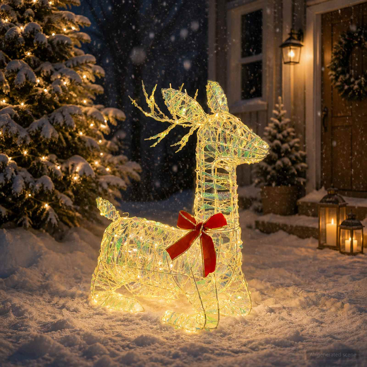 3D Božićni irvas LOVIISA 140 LED lampica Topla bijela