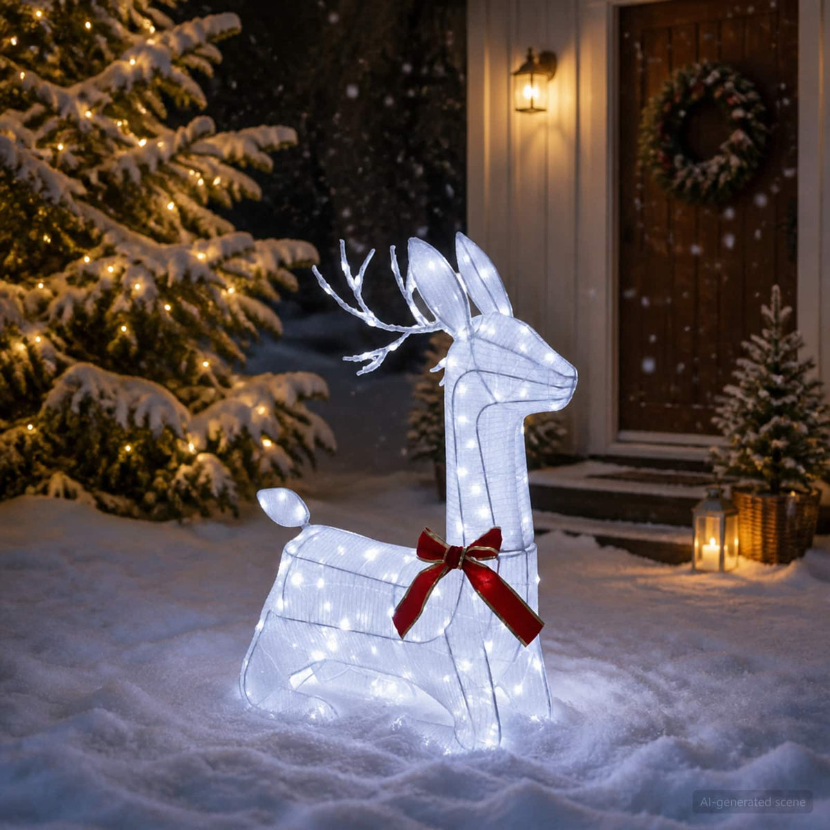 3D Božićni irvas LOVIISA 140 LED lampica Topla bijela