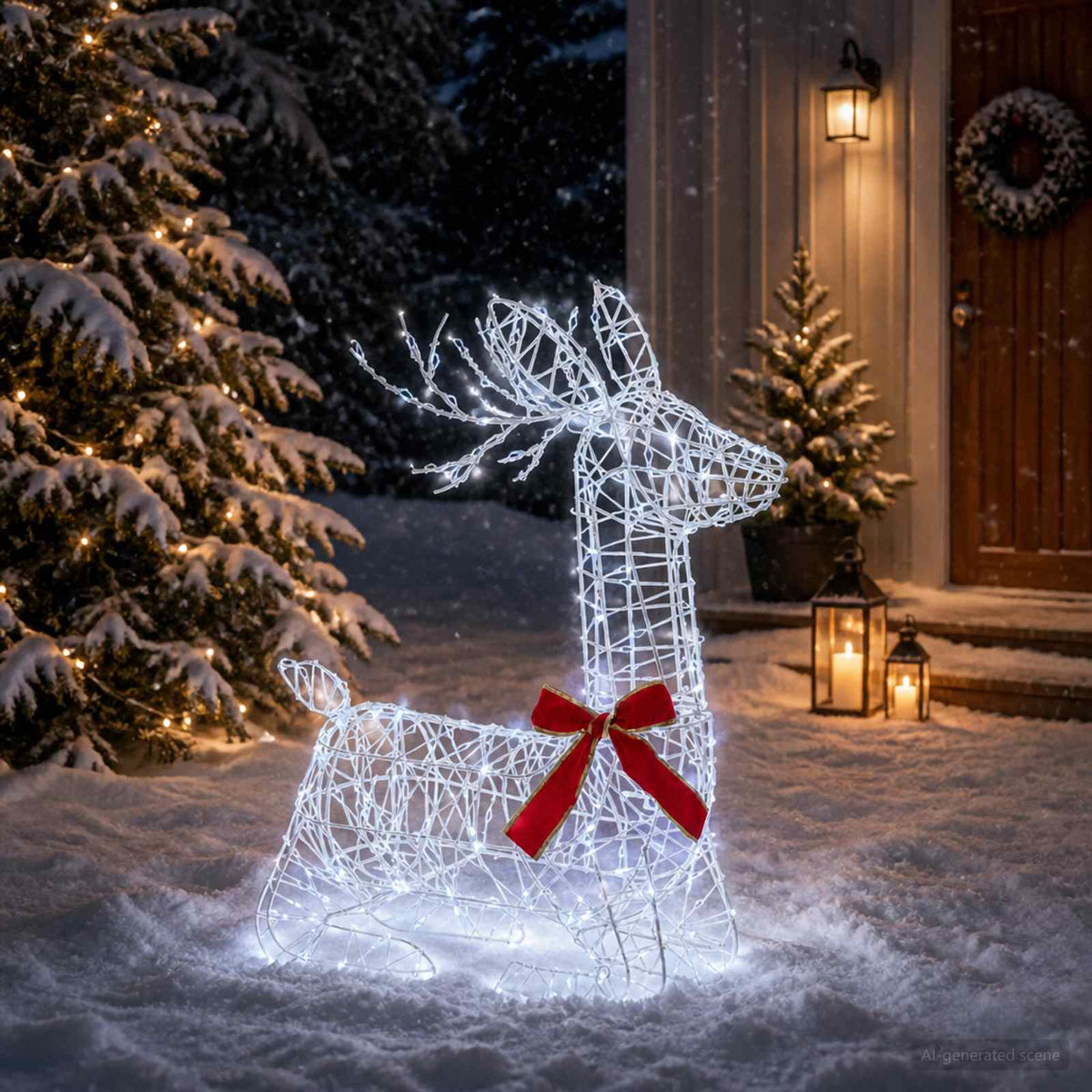 3D Božićni irvas LOVIISA 140 LED lampica Topla bijela