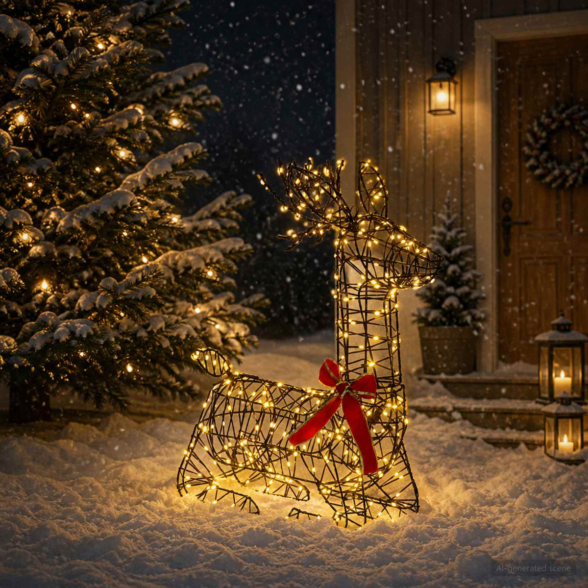 3D Božićni irvas LOVIISA 140 LED lampica Topla bijela
