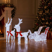 Reindeer vuče saonice Topla bijela 30 x 12 x 54,5 cm PET