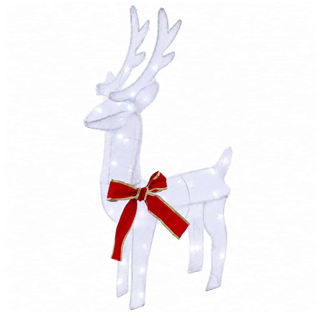 Reindeer vuče saonice Topla bijela 30 x 12 x 54,5 cm PET