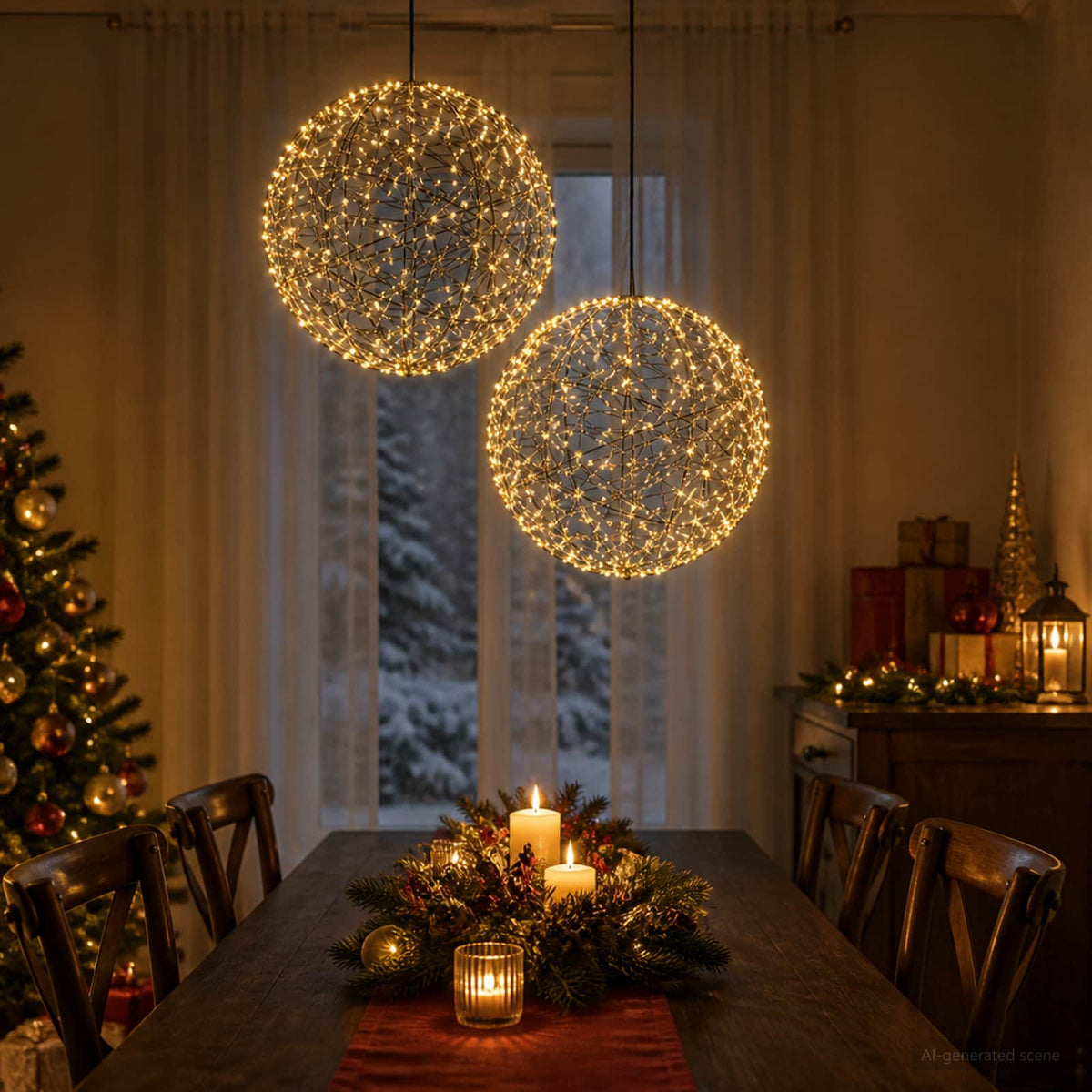 Božićni vrh svjetla 2 kom. 1000 LED lampica Topla bijela