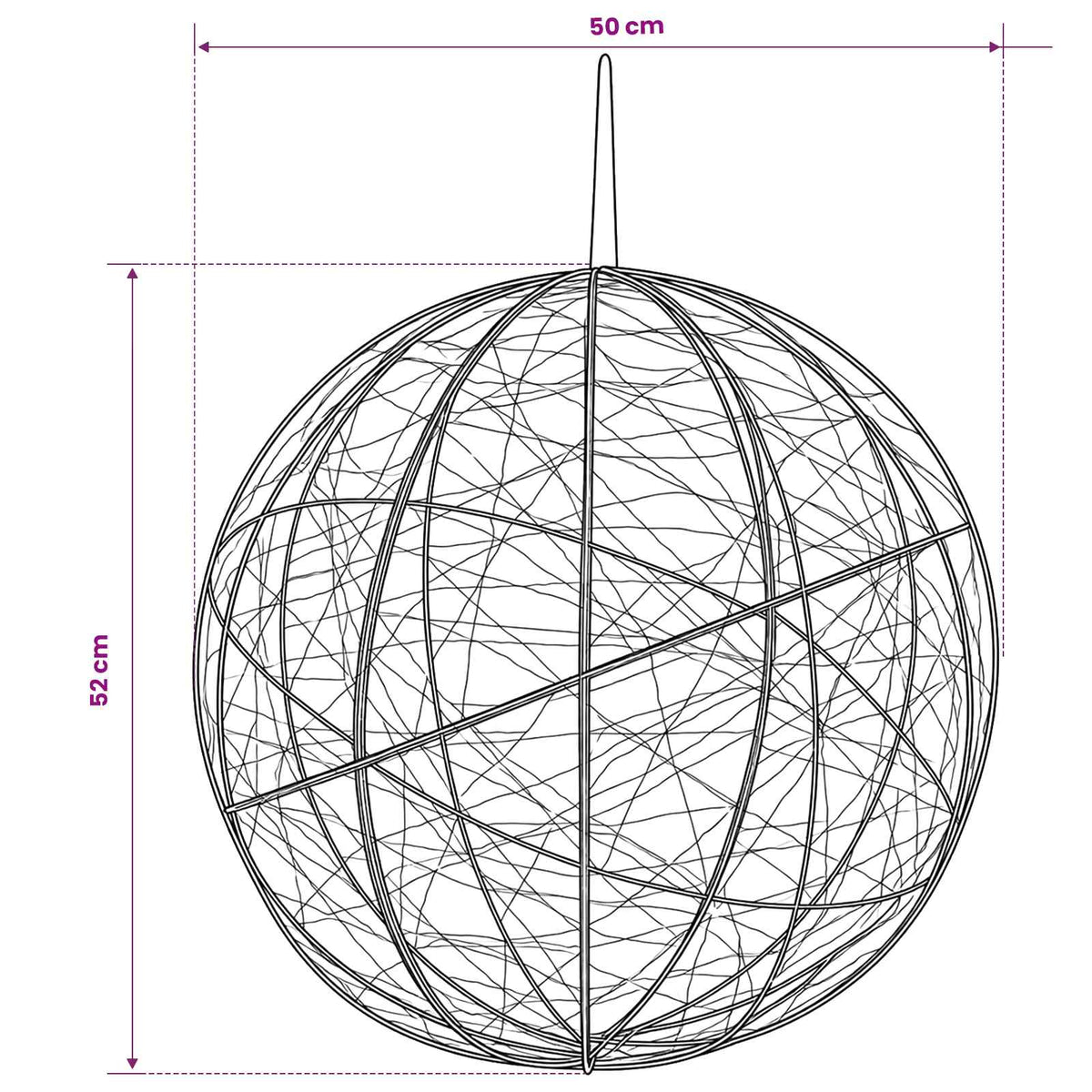 Božićni vrh svjetla 750 LED lampica Hladno bijela Ø 50 x 52 cm