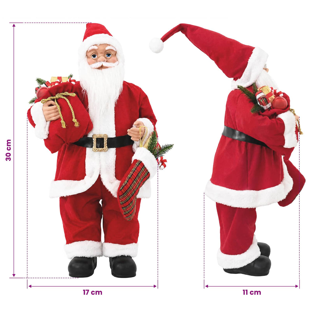 Figura Djed Božićnjak Crvena 30 cm Poliester