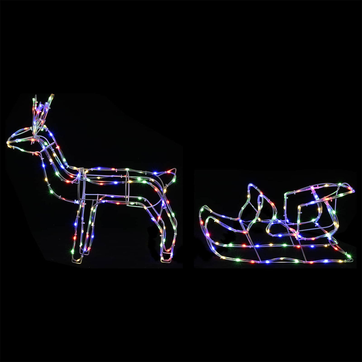 Božićna dekoracija s jelenom i sanjkama LOVIISA 240 LED lampica