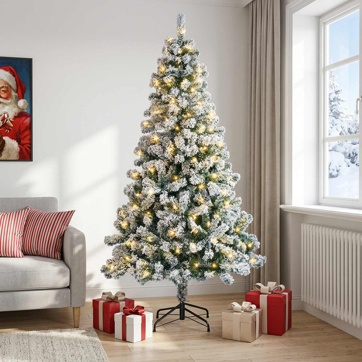 Umjetno božićno drvce s nogom 120 cm 150 LED lampica