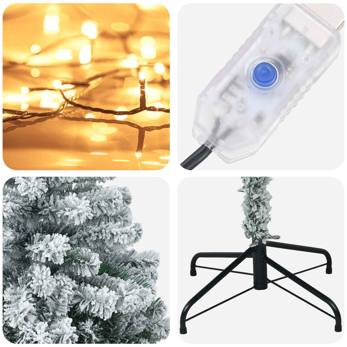 Umjetno božićno drvce s nogom 120 cm 150 LED lampica