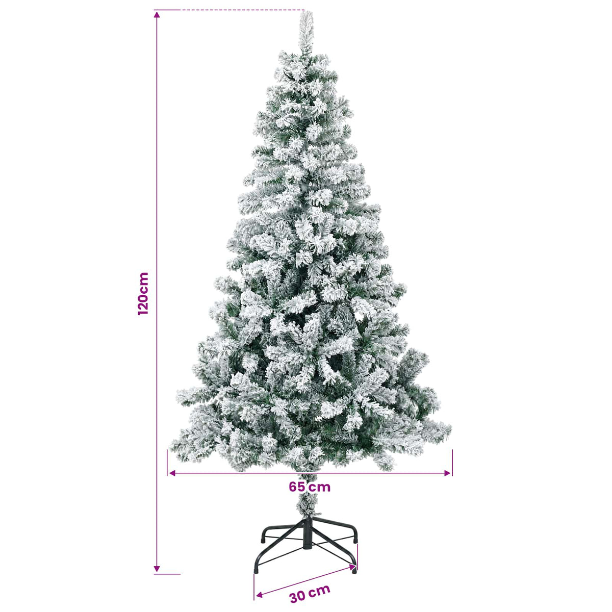 Umjetno božićno drvce s nogom 120 cm 150 LED lampica