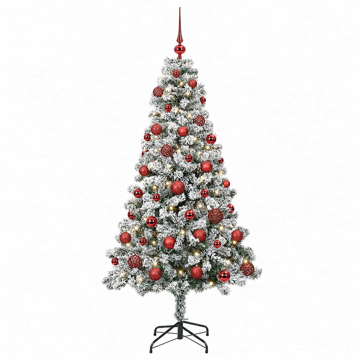 Umjetno božićno drvce s kuglicama 120 cm 150 LED lampica