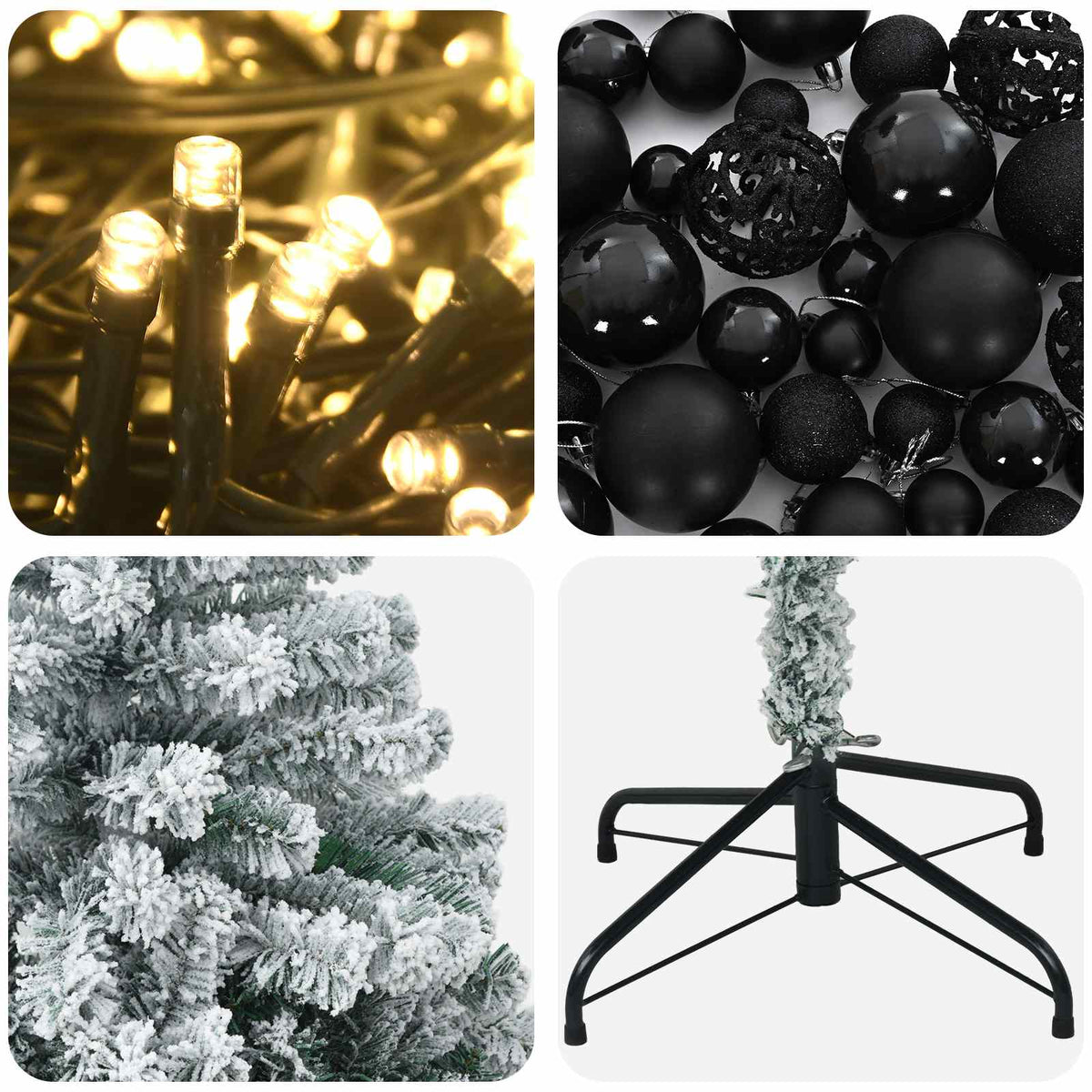 Umjetno božićno drvce s kuglicama 120 cm 150 LED lampica