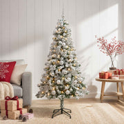 Umjetno božićno drvce s kuglicama 120 cm 150 LED lampica