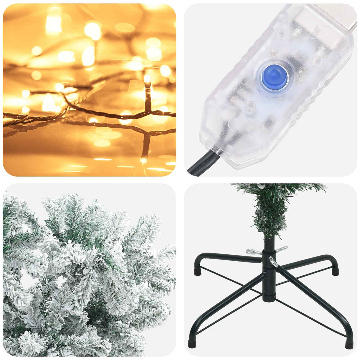 Obrnuto umjetno božićno drvce s granama 150 cm 150 LED lampica