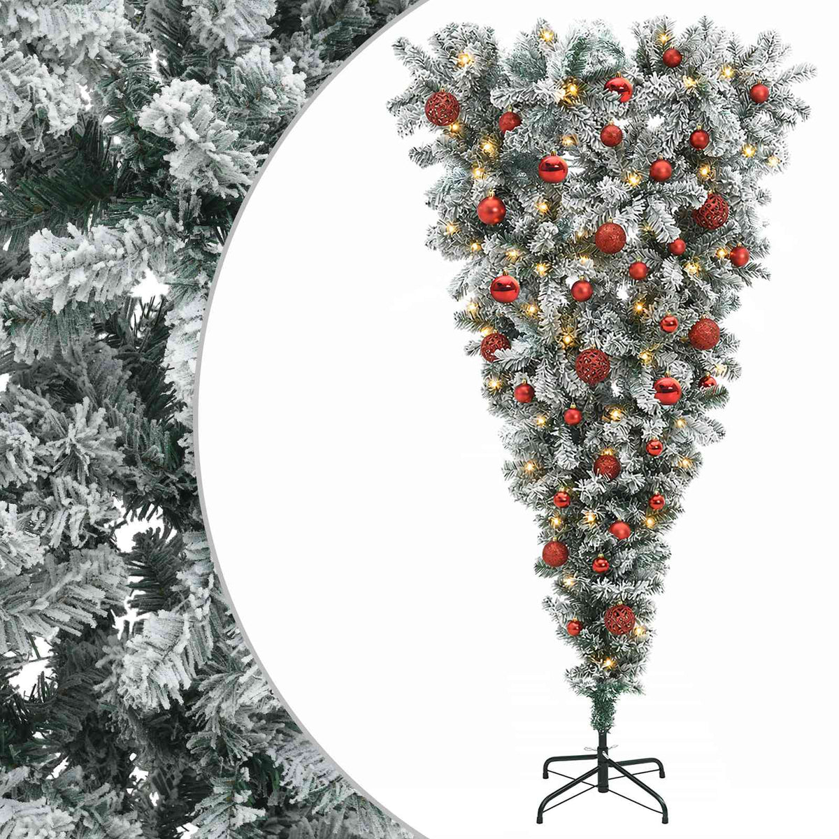 Obrnuto umjetno božićno drvce s granama 150 cm 150 LED lampica