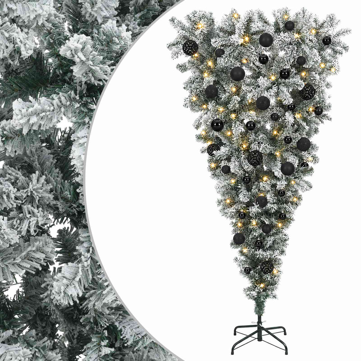 Obrnuto umjetno božićno drvce s granama 150 cm 150 LED lampica