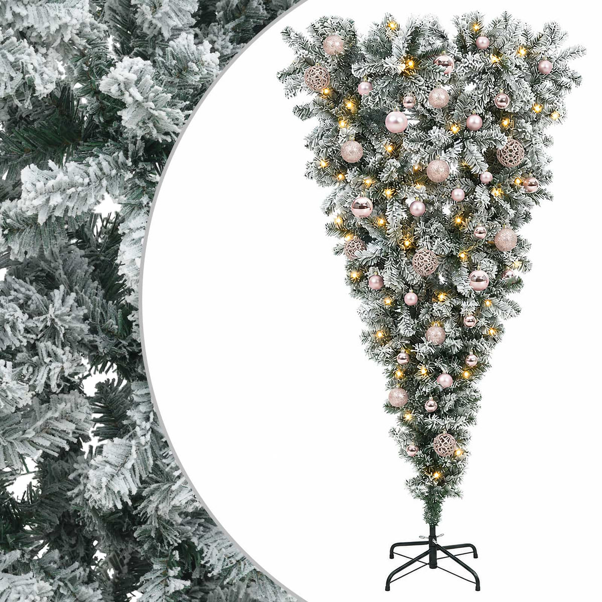 Obrnuto umjetno božićno drvce s granama 150 cm 150 LED lampica