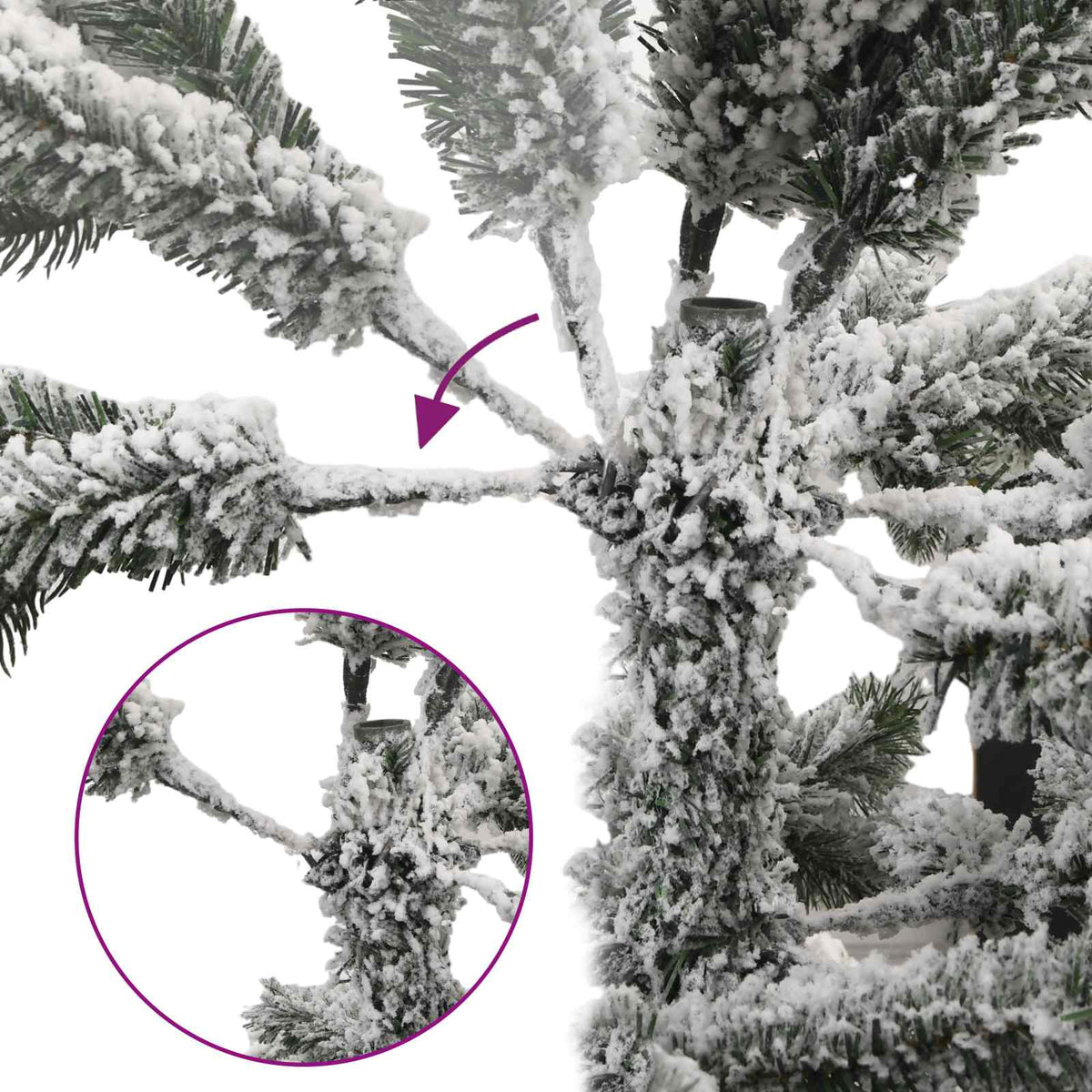 Obrnuto umjetno božićno drvce s granama 150 cm 150 LED lampica