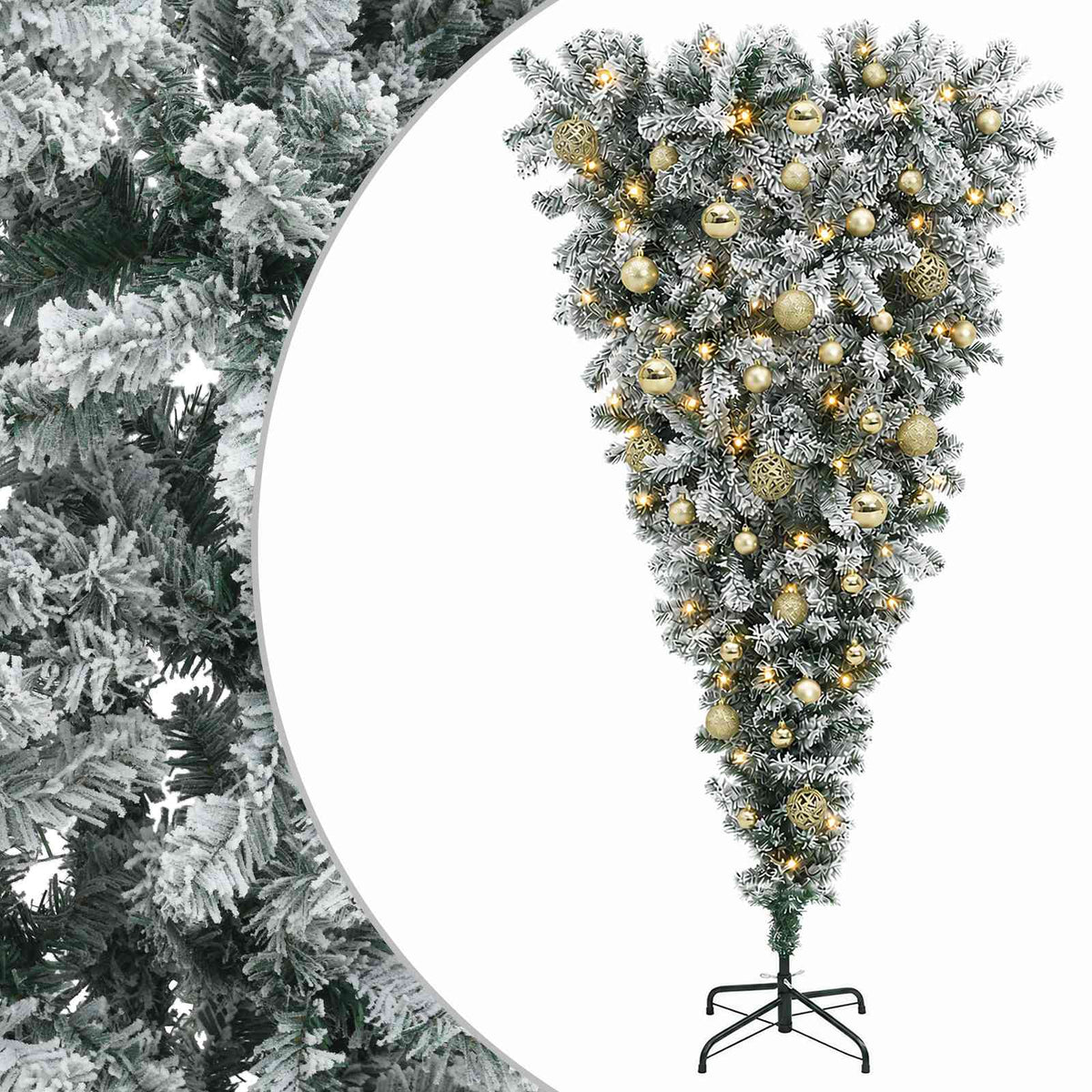 Obrnuto umjetno božićno drvce s granama 150 cm 150 LED lampica