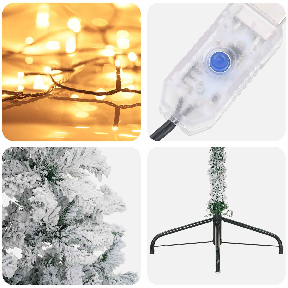 Umjetno božićno drvce s nogom 210 cm 300 LED lampica