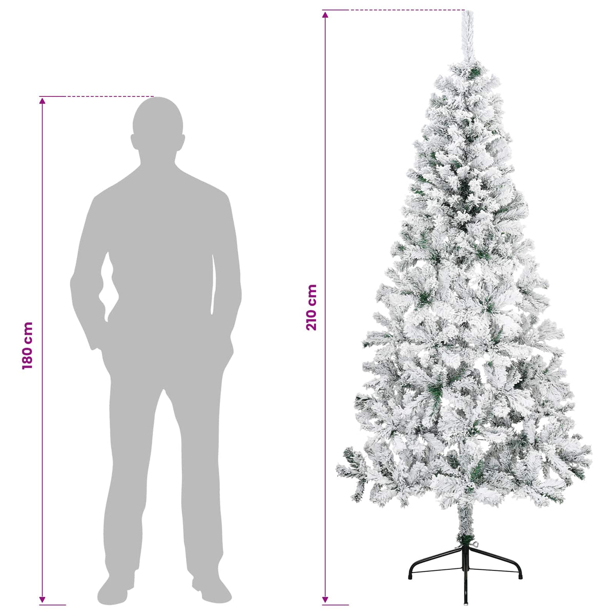 Umjetno božićno drvce s nogom 210 cm 300 LED lampica