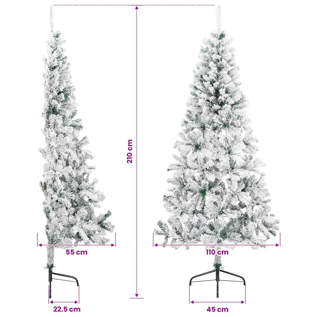 Umjetno božićno drvce s nogom 210 cm 300 LED lampica