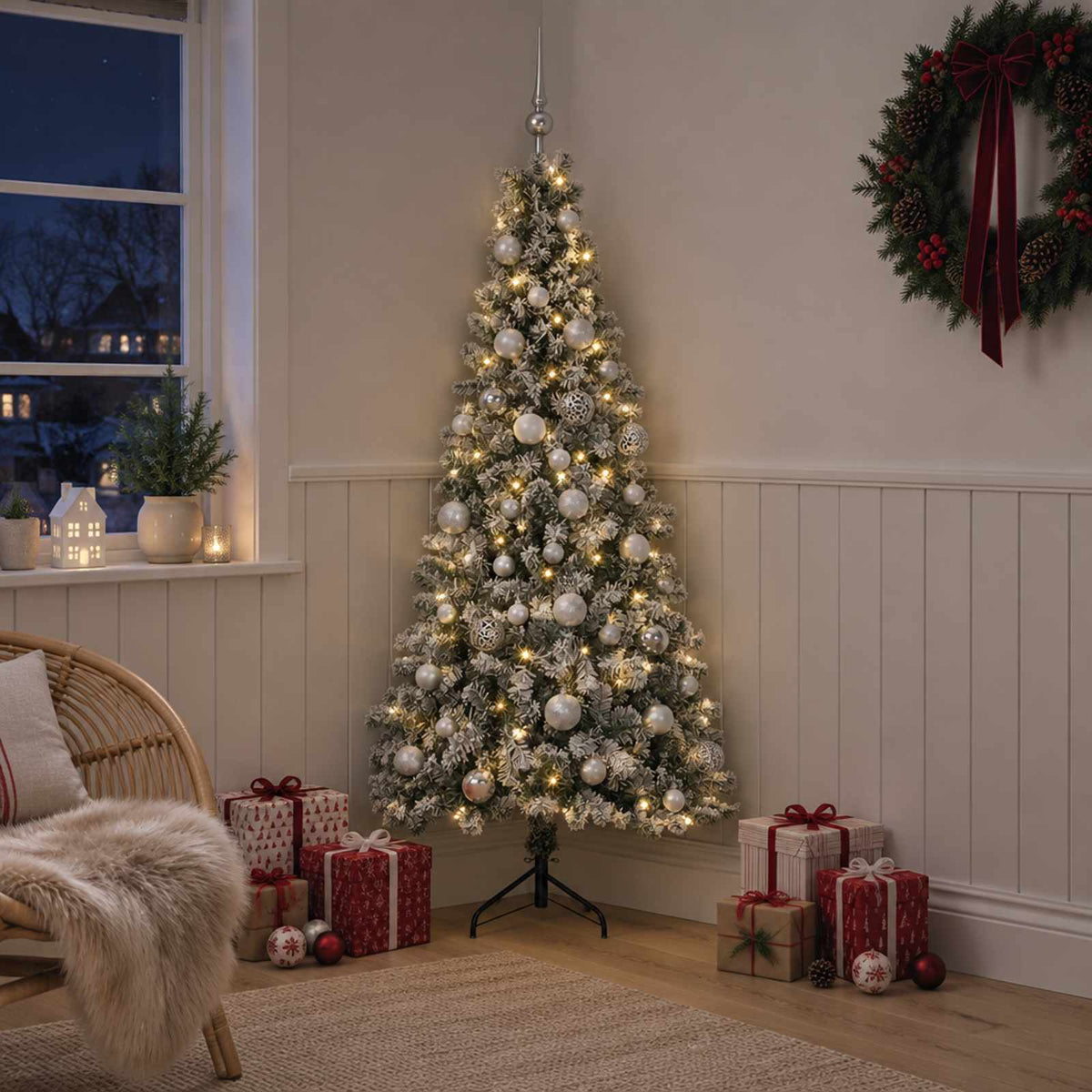 Umjetno božićno drvce s kuglicom 150 cm 150 LED lampica
