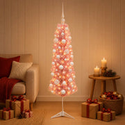Umjetno usko božićno drvce s kuglicom 120 cm 150 LED lampica
