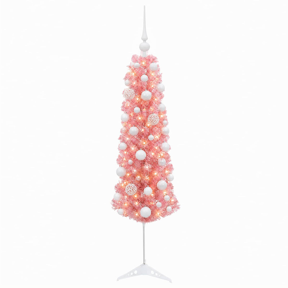 Umjetno usko božićno drvce s kuglicom 120 cm 150 LED lampica