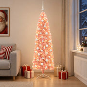 Umjetno usko božićno drvce s kuglicama 180 cm 300 LED lampica