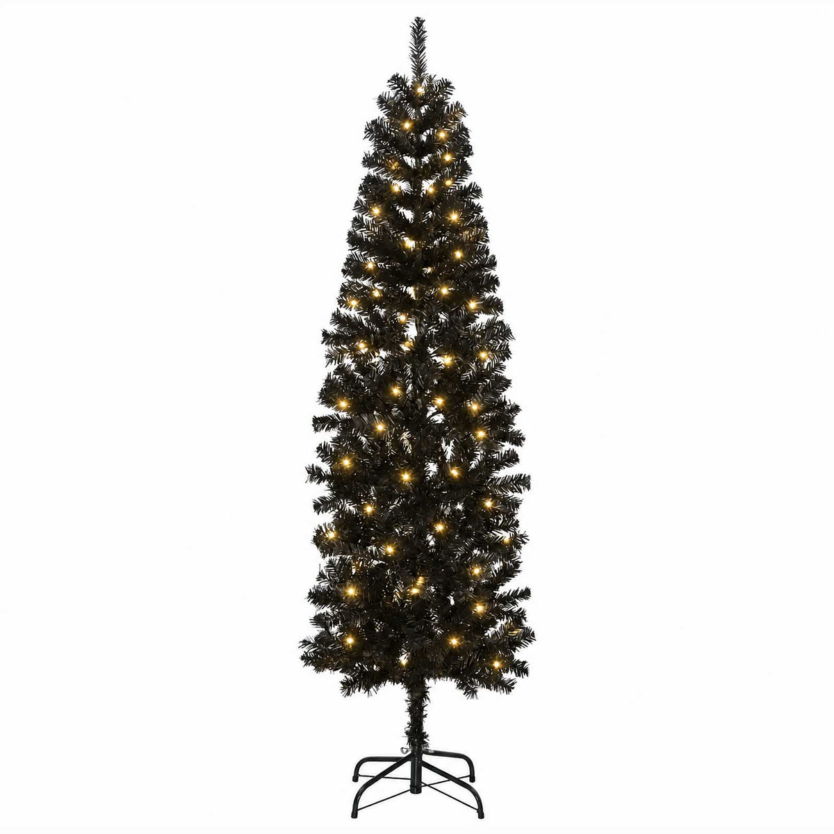 Umjetno vitko božićno drvce 180 cm 300 LED lampica Topla bijela